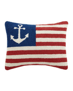 Anchor American Flag Hook Pillow