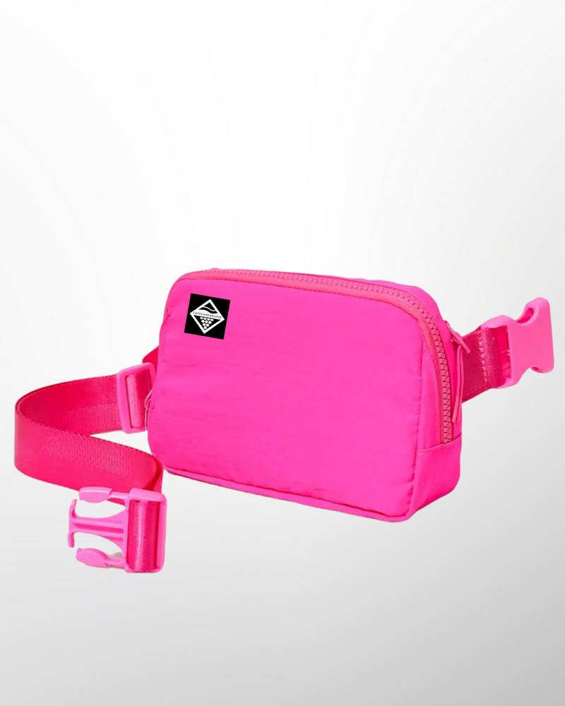 This image showcases the Lakes and Grapes Hot Pink Classic Belt Bag. It's crafted with both fashion and function in mind, providing a secure and accessible way to carry your essentials while on the go.