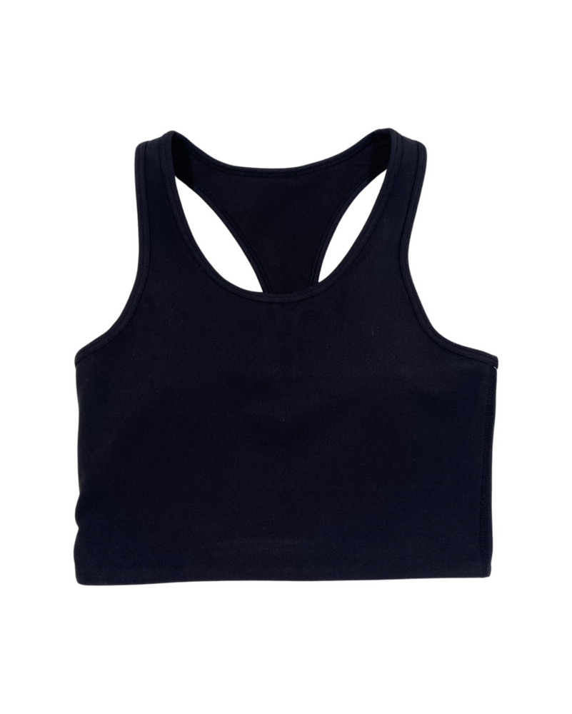 This image showcases the Lakes and Grapes Active Racerback Bra Top, a stylish and practical activewear piece. The top is designed with a racerback style, providing support and flexibility during physical activities.