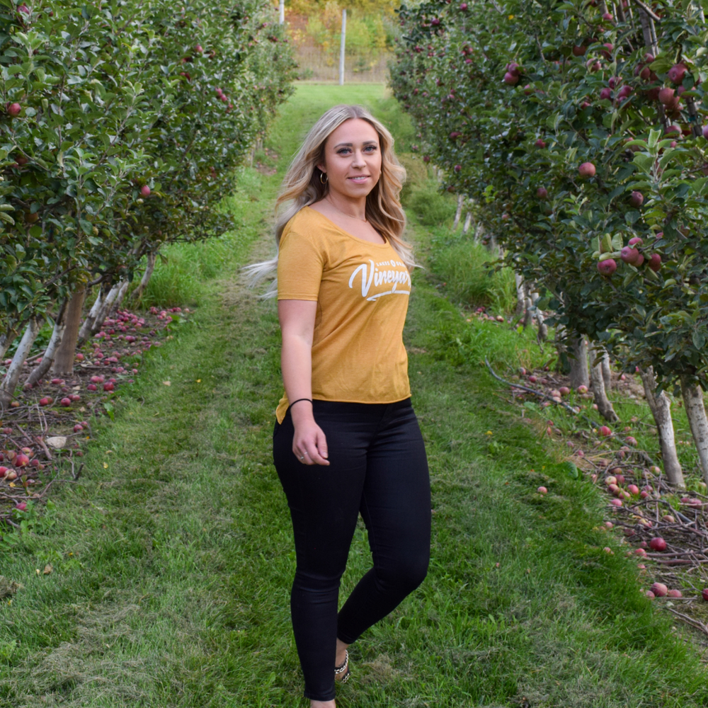 Visit the Wineries in Traverse City and wear the Women's Vineyard apparel by Lakes and Grapes