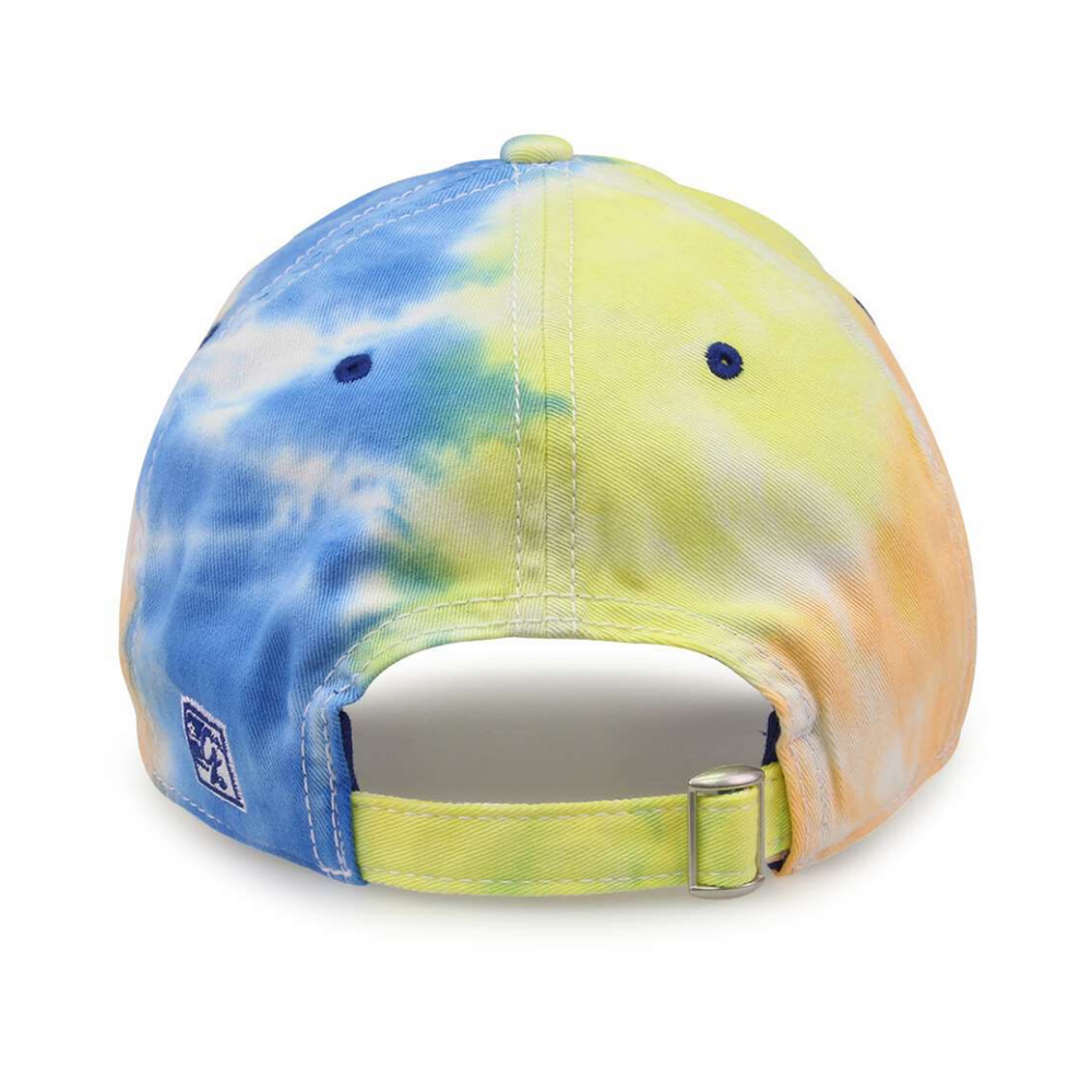 Back design on the adjustable Lakes and Grapes Tie Dye Hat that is perfect for a vacation in Northern Michigan