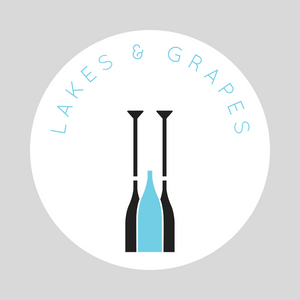 Lakes and Grapes round paddle sticker is high-quality and ready to be stuck on your water bottle.