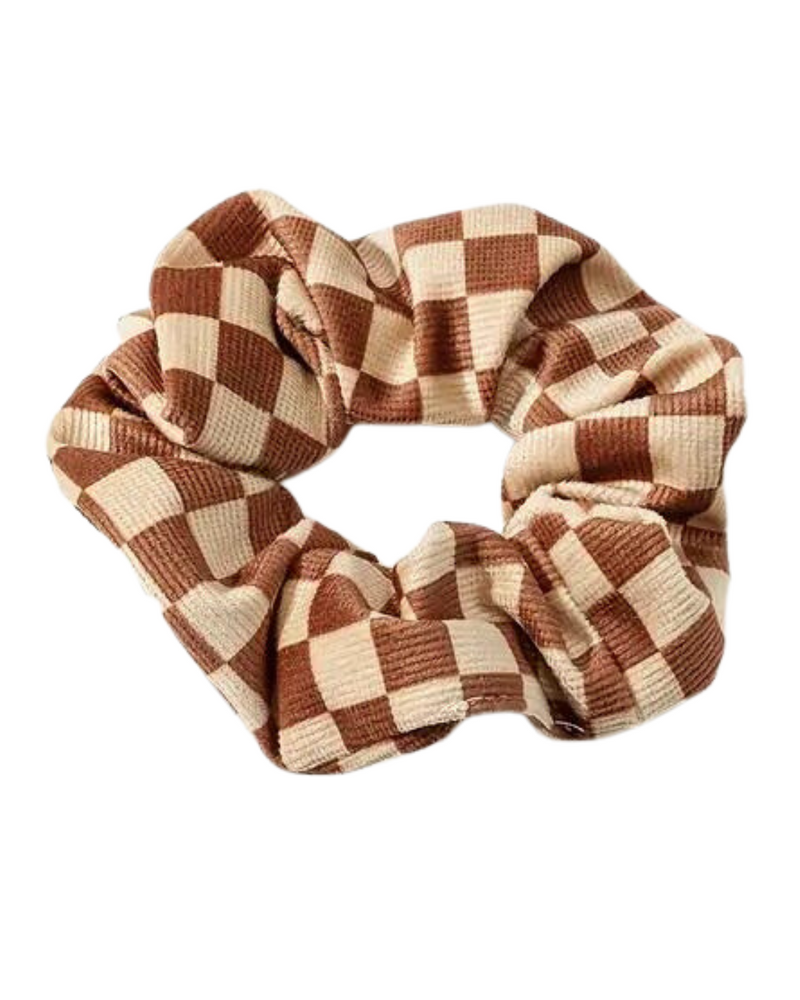 
            
                Load image into Gallery viewer, Checkered Velvet Scrunchie
            
        