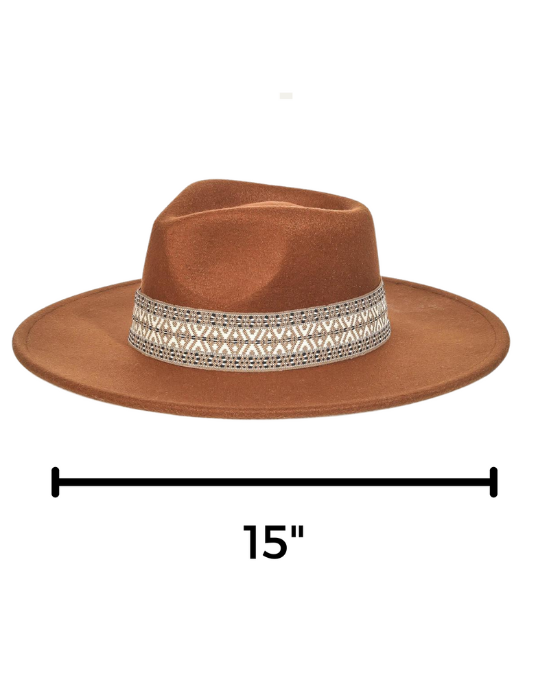 Flat Brim Boho Fedora Hat