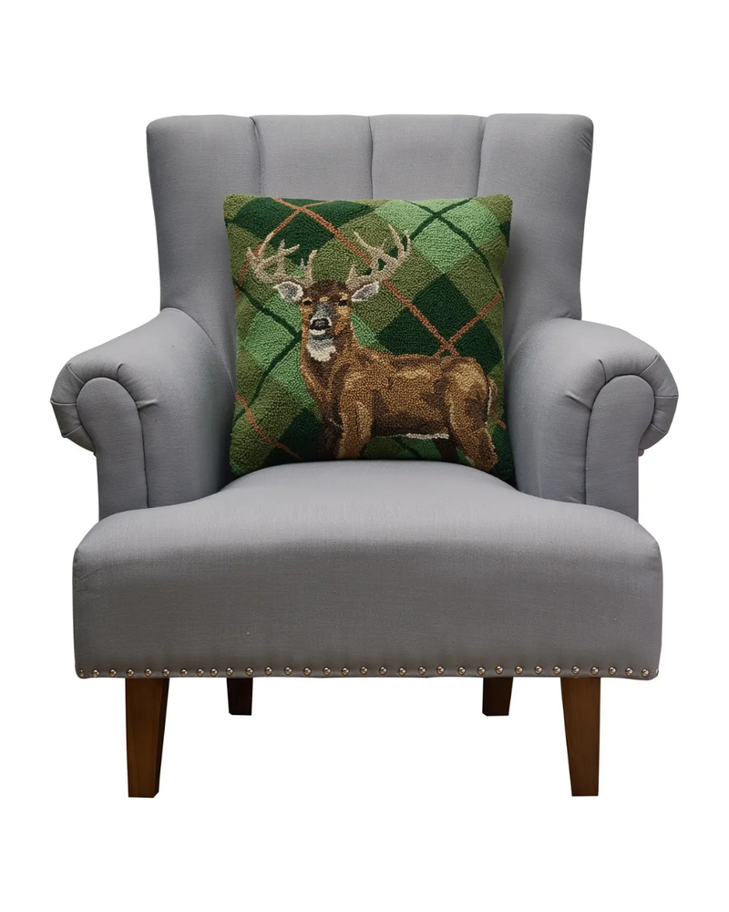 Deer Plaid Pillow