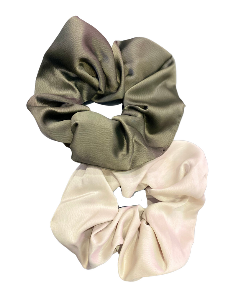 The image displays a Satin Hair Scrunchie, a luxurious and practical hair accessory.  Its texture is soft to the touch, providing gentle support for hair without causing breakage or pulling.