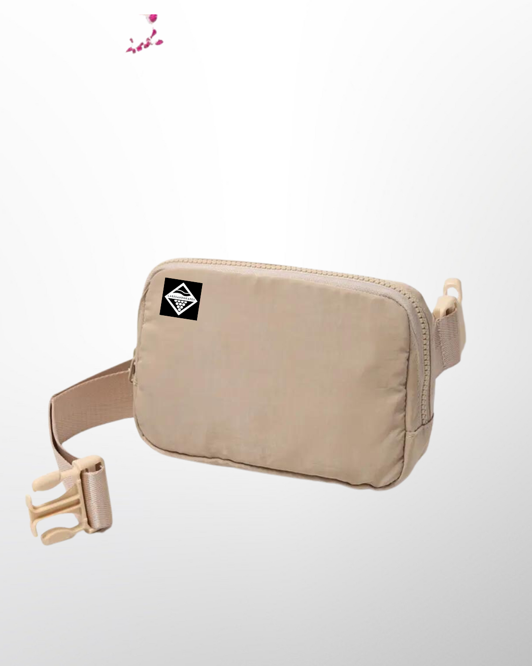 This image showcases the Lakes and Grapes Tan Classic Belt Bag. It's crafted with both fashion and function in mind, providing a secure and accessible way to carry your essentials while on the go.