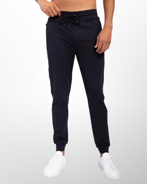 Mens Cozy-Fit Stretch Lounge Jogger Pant Drawstring Cuffed