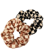 Checkered Velvet Scrunchie