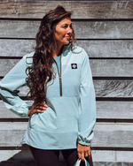 The Women's Ombre Active Pullover is a stylish and functional activewear garment. The pullover usually has long sleeves and a relaxed fit, allowing for ease of movement during workouts or outdoor activities.