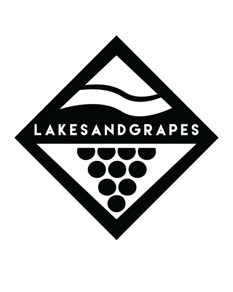 Lakes and Grapes Big Lake Diamond Sticker - Black