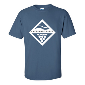 
            
                Load image into Gallery viewer, Lakes and Grapes Classic Diamond Tee Indigo Blue
            
        