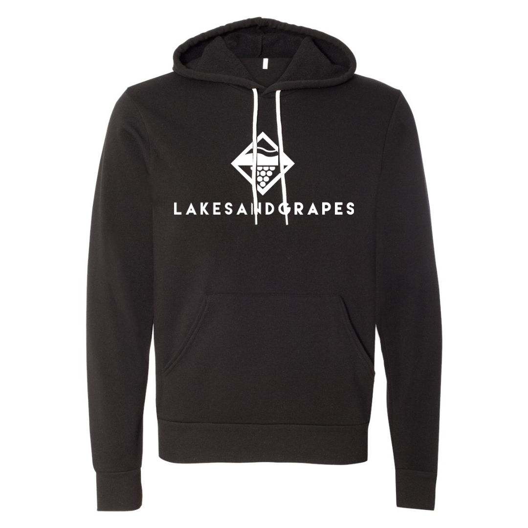 Lakes and Grapes Classic Black Hoodie