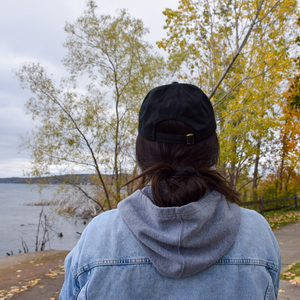 Wear this Lakes and Grapes classic black cap on any adventure, from the lakeshore to the woods of Northern Michigan.